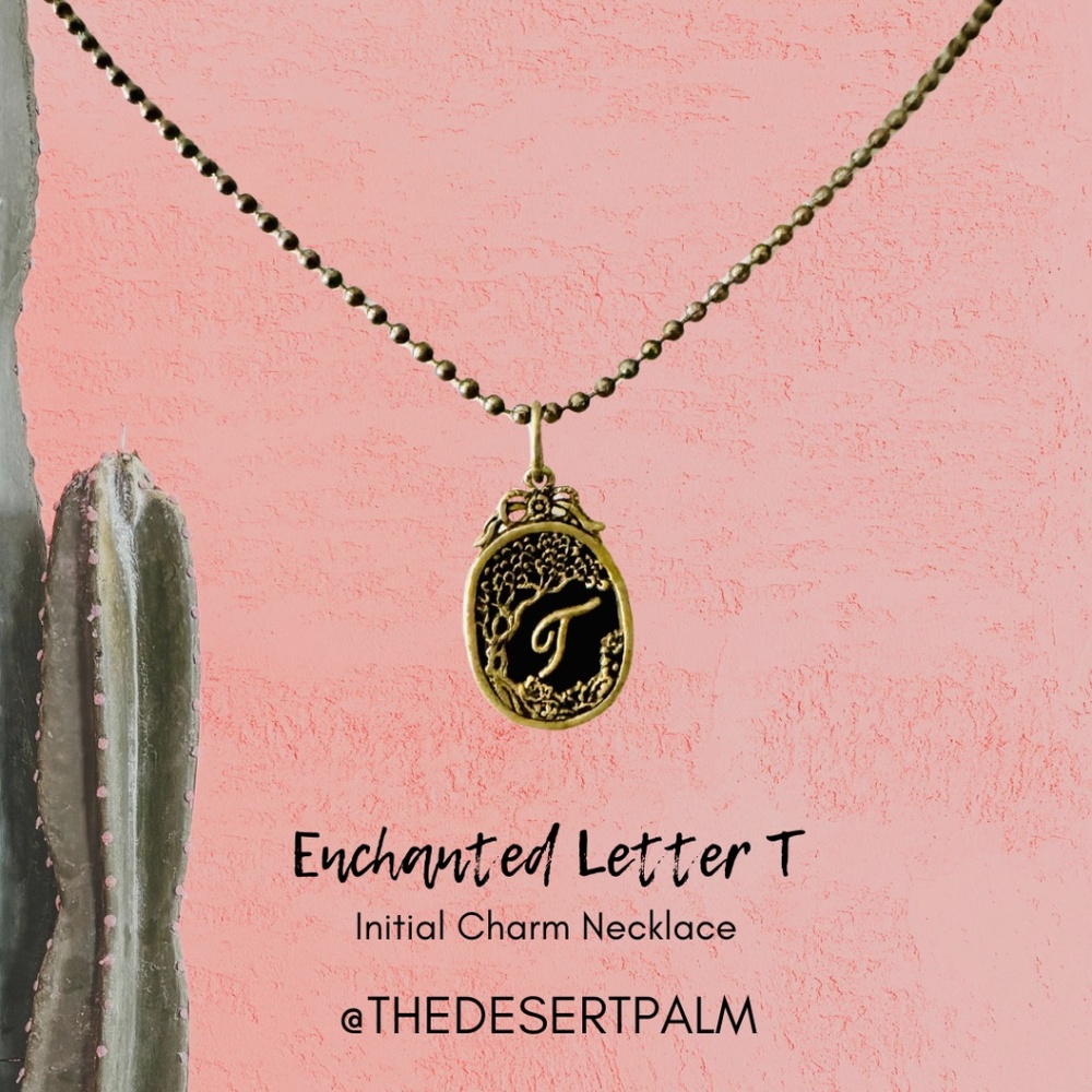 Vintage Style Letter T Pendant Necklace ✨ | Initial Charm Necklace